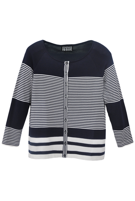 COTTON STRIPE CARDI