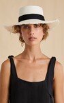 RUFFLE ME CLASSIC WHITE STRAW BOATER