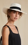 RUFFLE ME CLASSIC WHITE STRAW BOATER