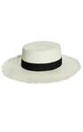 RUFFLE ME CLASSIC WHITE STRAW BOATER