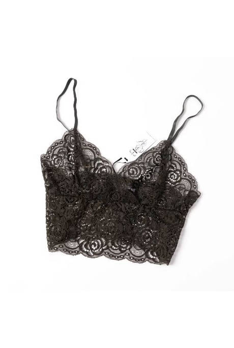 Zara Black Lace Bralette Crop Top