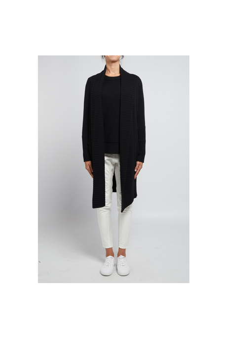 CASHMERE LONG CARDI (BLACK)