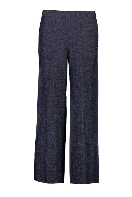 LINEN WIDE LEG PANT (NAVY)