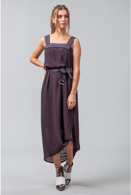 MINIMALIST TWIST DRESS (DARK PLUM)