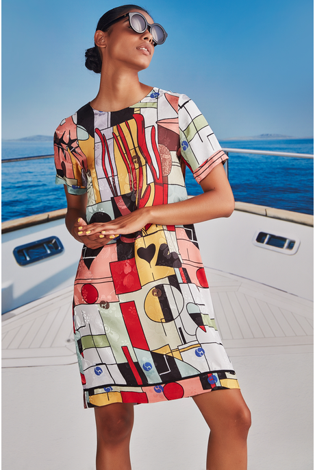 SHIFTING CUBISM DRESS