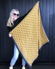 SHAW SCARF (MUSTARD/NAVY)