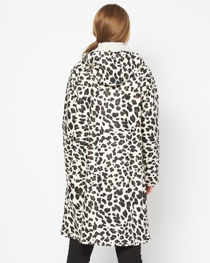 leopard print raincoat with hood