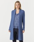 MERINO LONG WRAP CARDIGAN (CORNFLOWER)