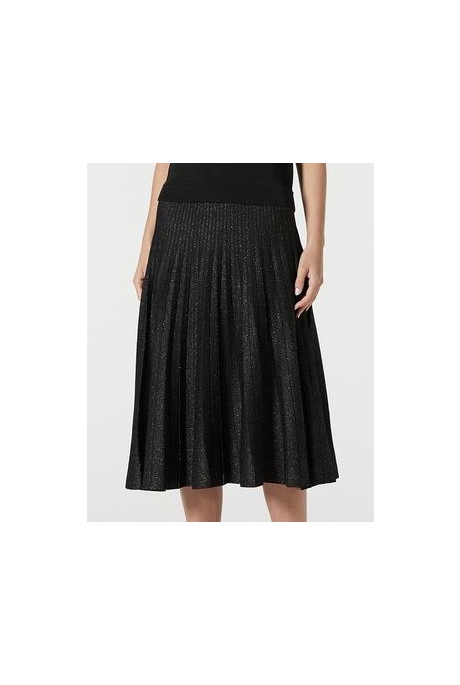 METALLIC PLEAT SKIRT (SILVER LUREX)