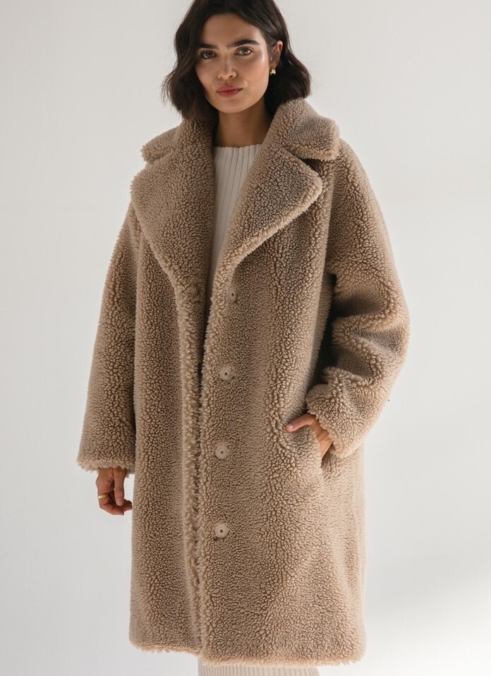 Oatmeal hot sale teddy coat