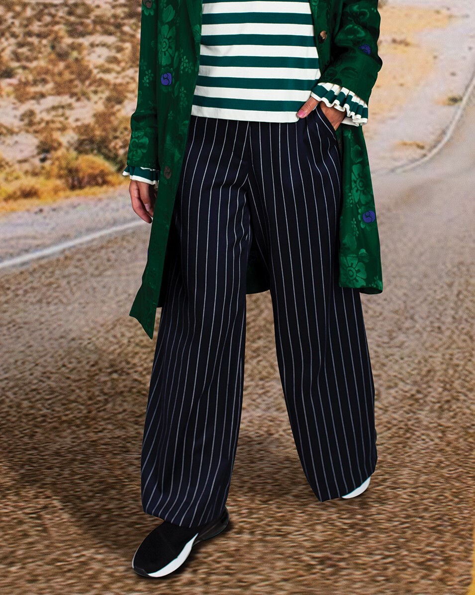 LTS Tall Women's Green Side Stripe Wide Leg Trousers | Long Tall Sally