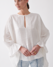 ORIEN LINEN SMOCK TOP (IVORY)