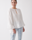 ORIEN LINEN SMOCK TOP (IVORY)