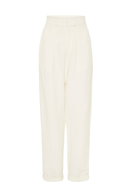 SILK-LINEN TROUSER (WHITE)- SILK LAUNDRY SPRING 21 Boxing Day Sale