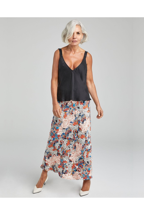 LONG BIAS CUT SKIRT (GARDEN PARTY)