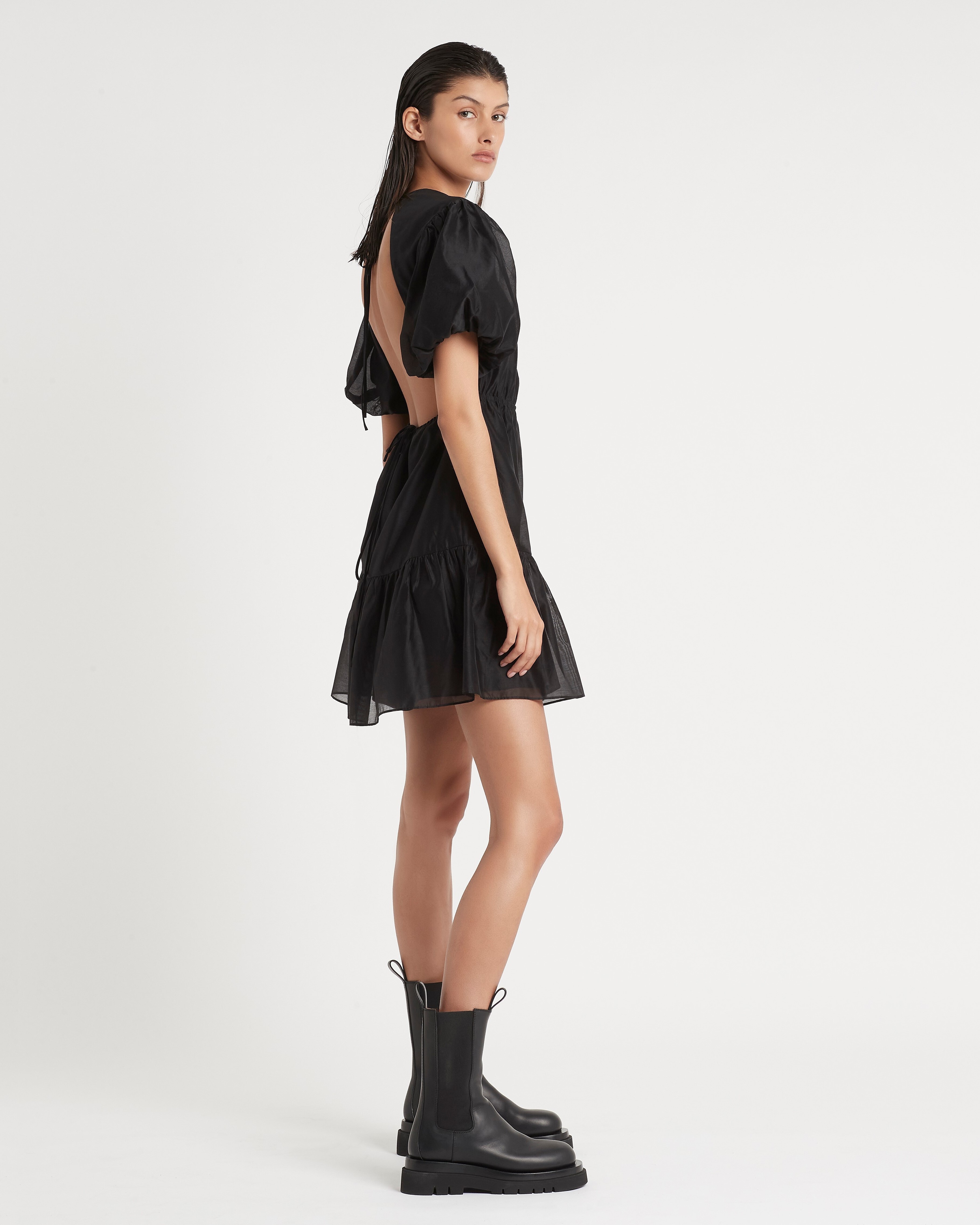 Ameri CROOKED STRATUM SHEER DRESS - トップス