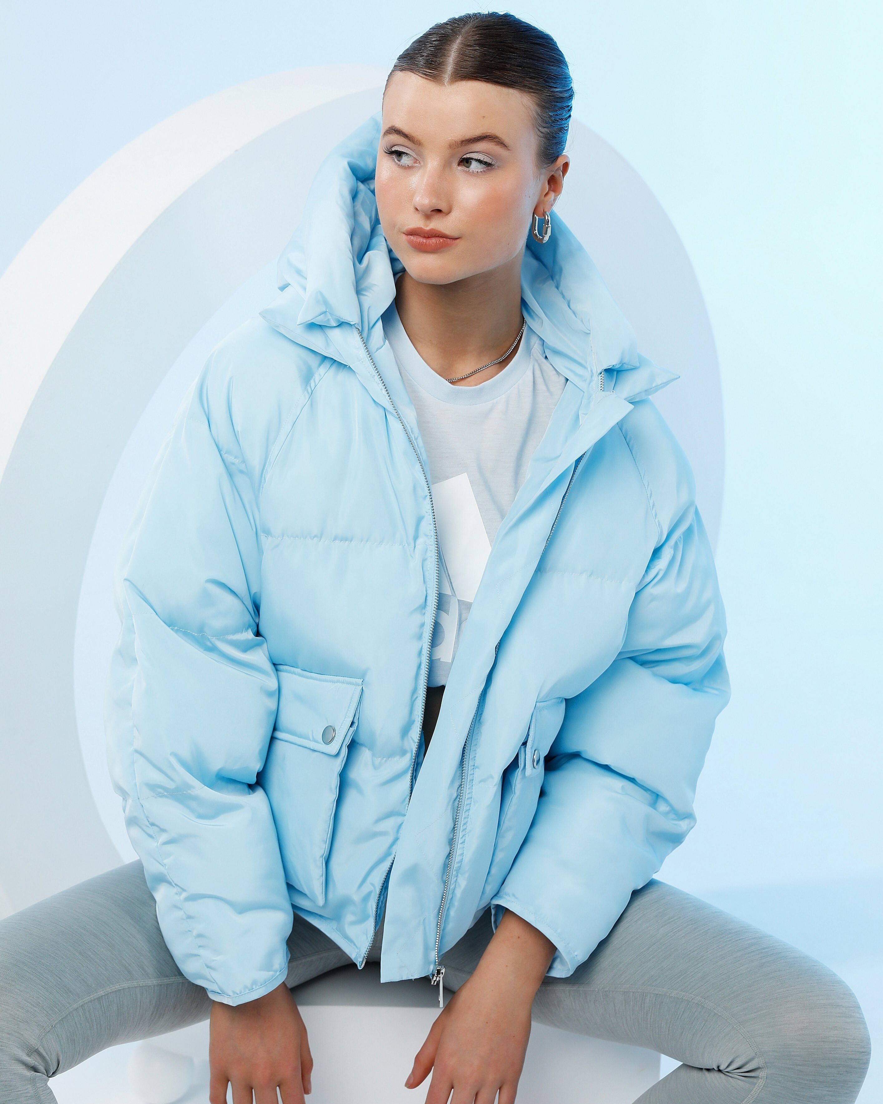 Light blue online puffer jacket