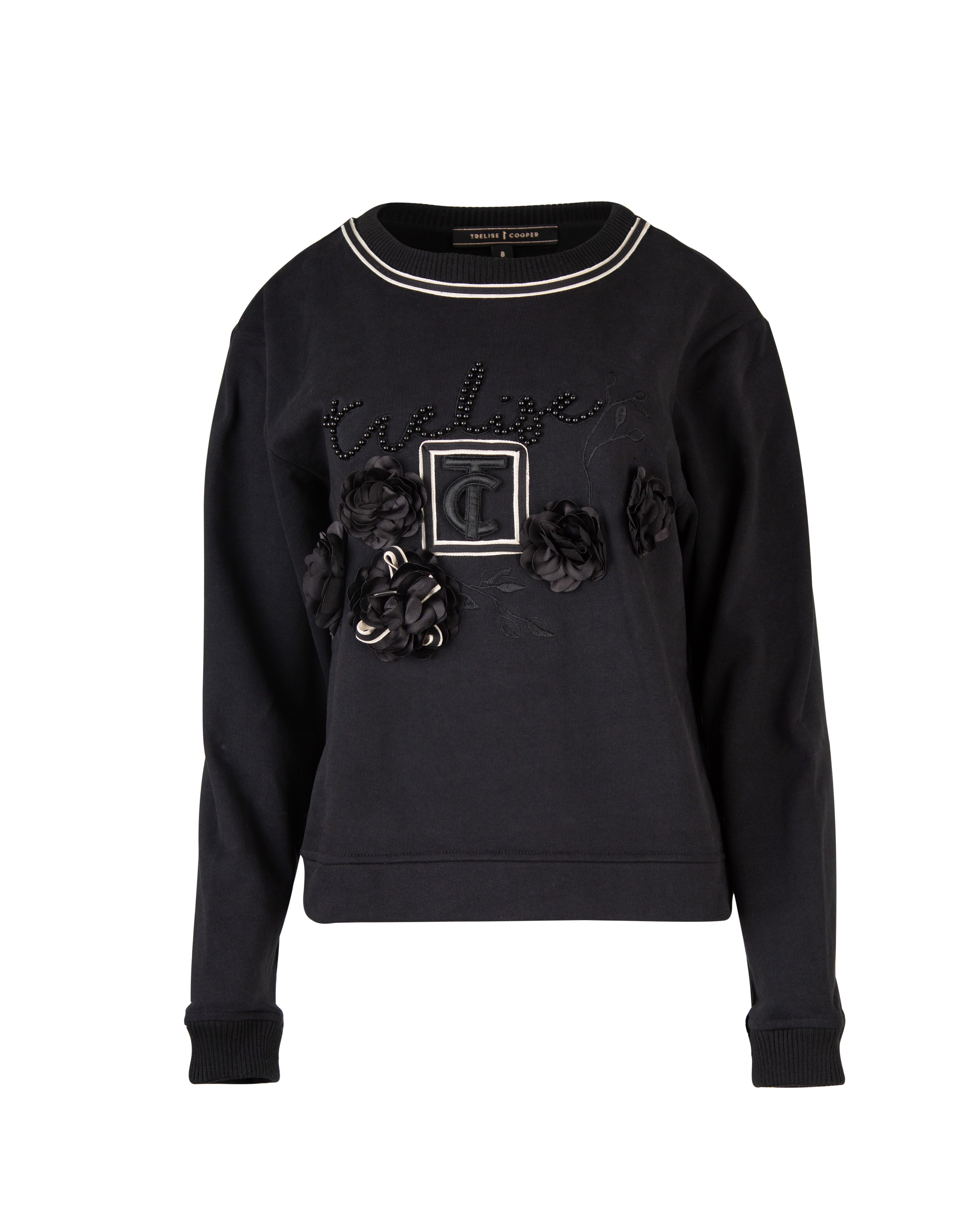 NEVER CREW HOW MUCH SWEATSHIRT (BLACK)- TRELISE COOPER WINTER 21