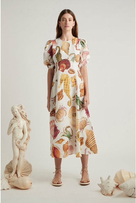 ATLANTIS MIDI FLARE DRESS (ATLANTIS PRINT)