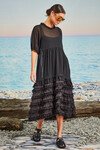 OUT FRILL DAWN DRESS (BLACK)