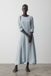 ROSEWOOD SILK V PANEL DRESS (BLUE HAZE)