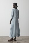 ROSEWOOD SILK V PANEL DRESS (BLUE HAZE)