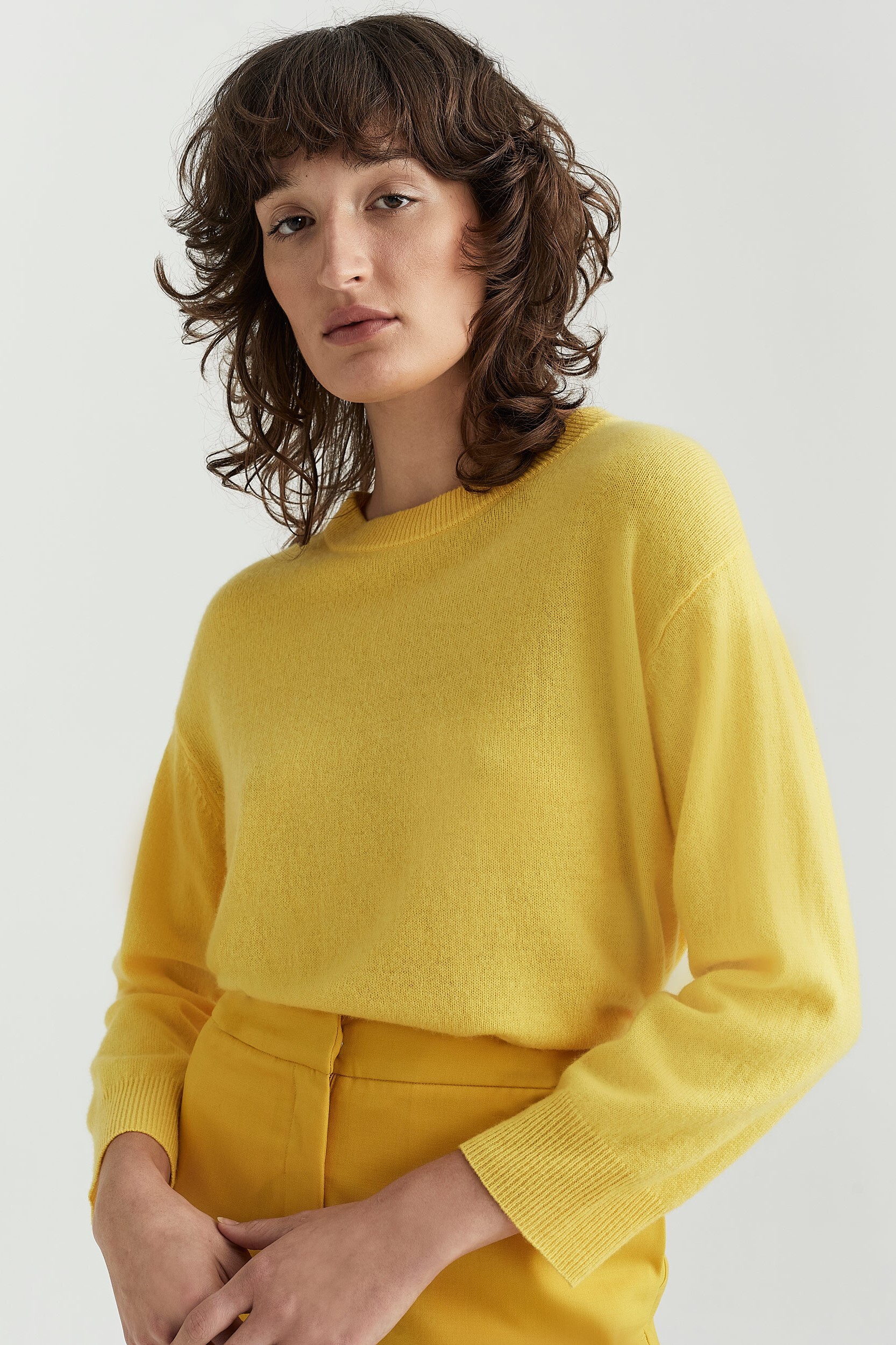 Yellow hot sale cashmere sweater