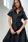 LADY VINCENT DRESS (BLACK LINEN)