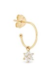 CRYSTAL LOTUS FLOWER HOOP EARRINGS (14K SOLID GOLD)