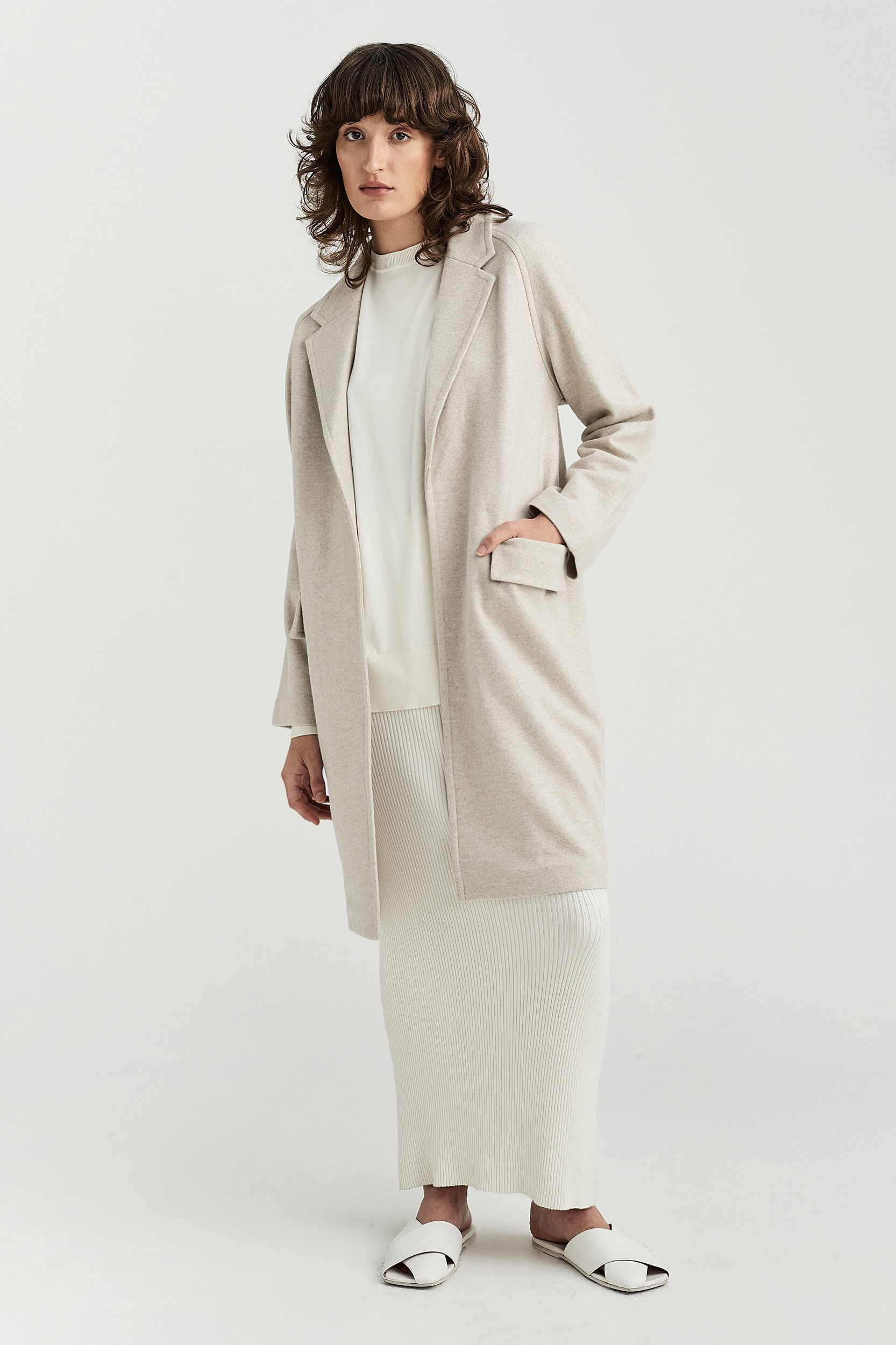 Sosken long knit on sale coat