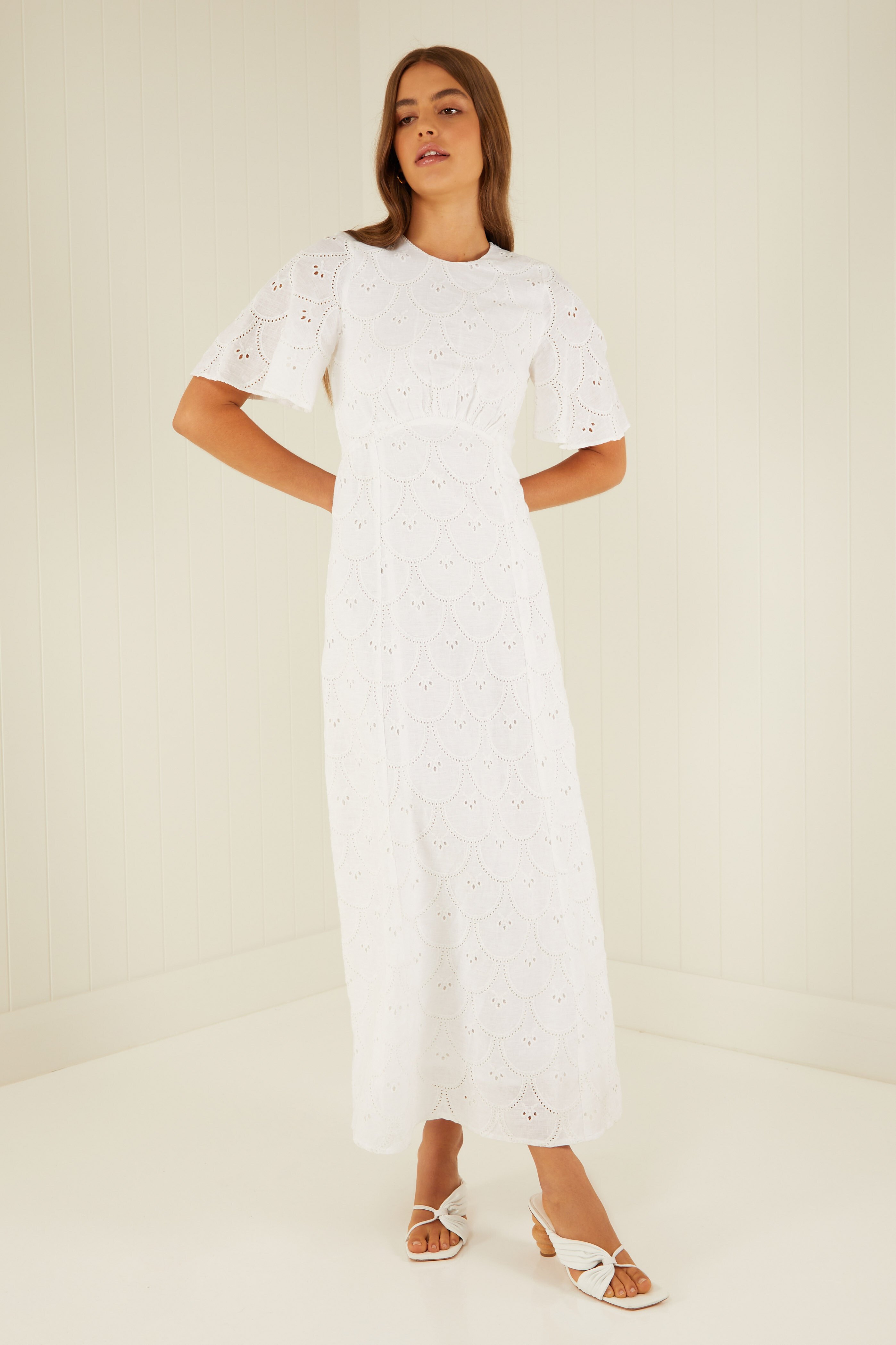 MOON AND BACK DRESS (WHITE)- PALM NOOSA SPRING 22 Boxing Day Sale