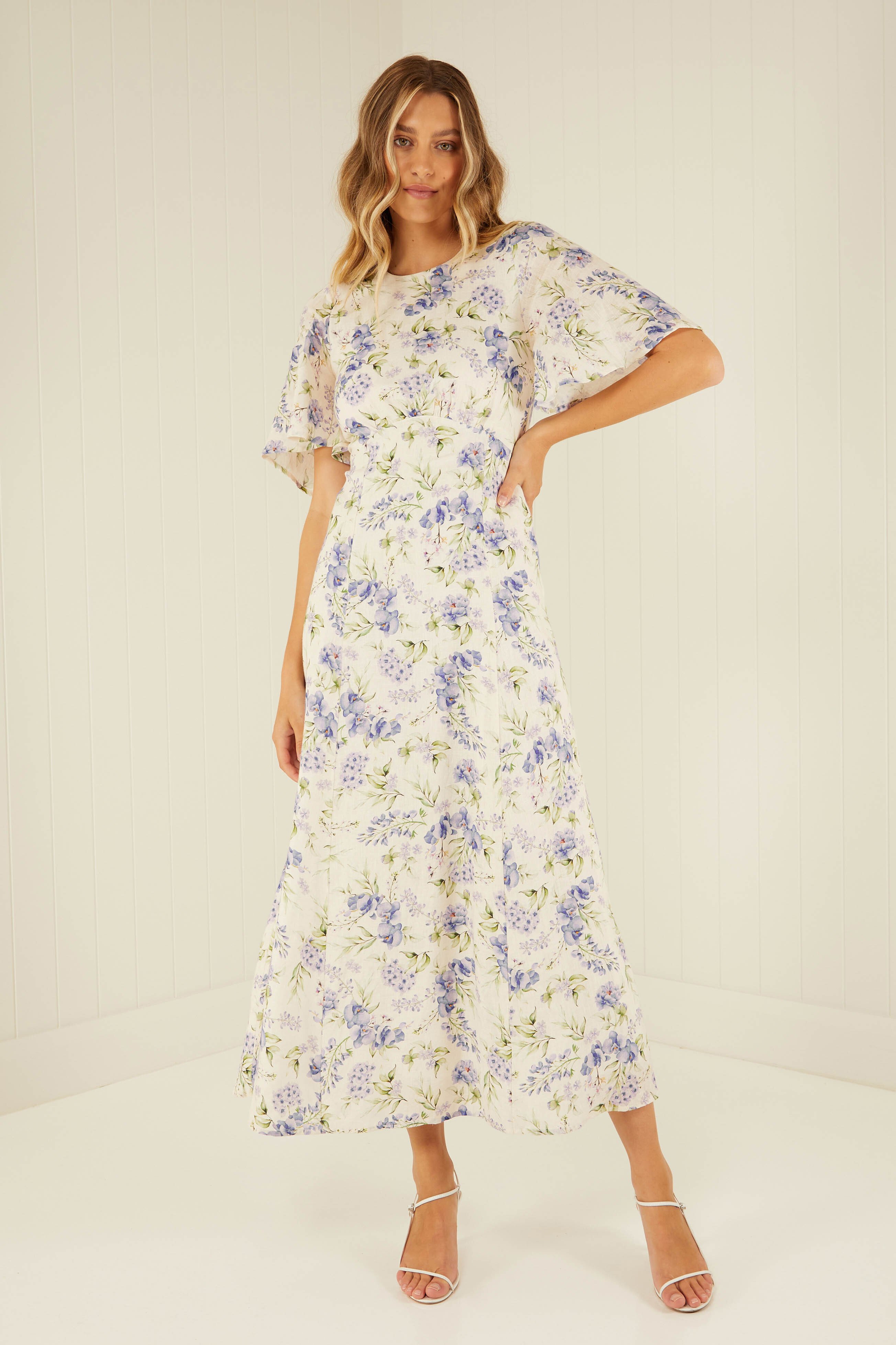 MOON AND BACK DRESS (PURPLE FLORAL)- PALM NOOSA SPRING 22 Boxing