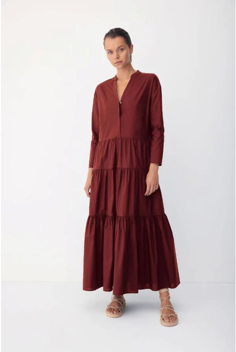 CALLIOPE MAXI DRESS (BURNT UMBER)