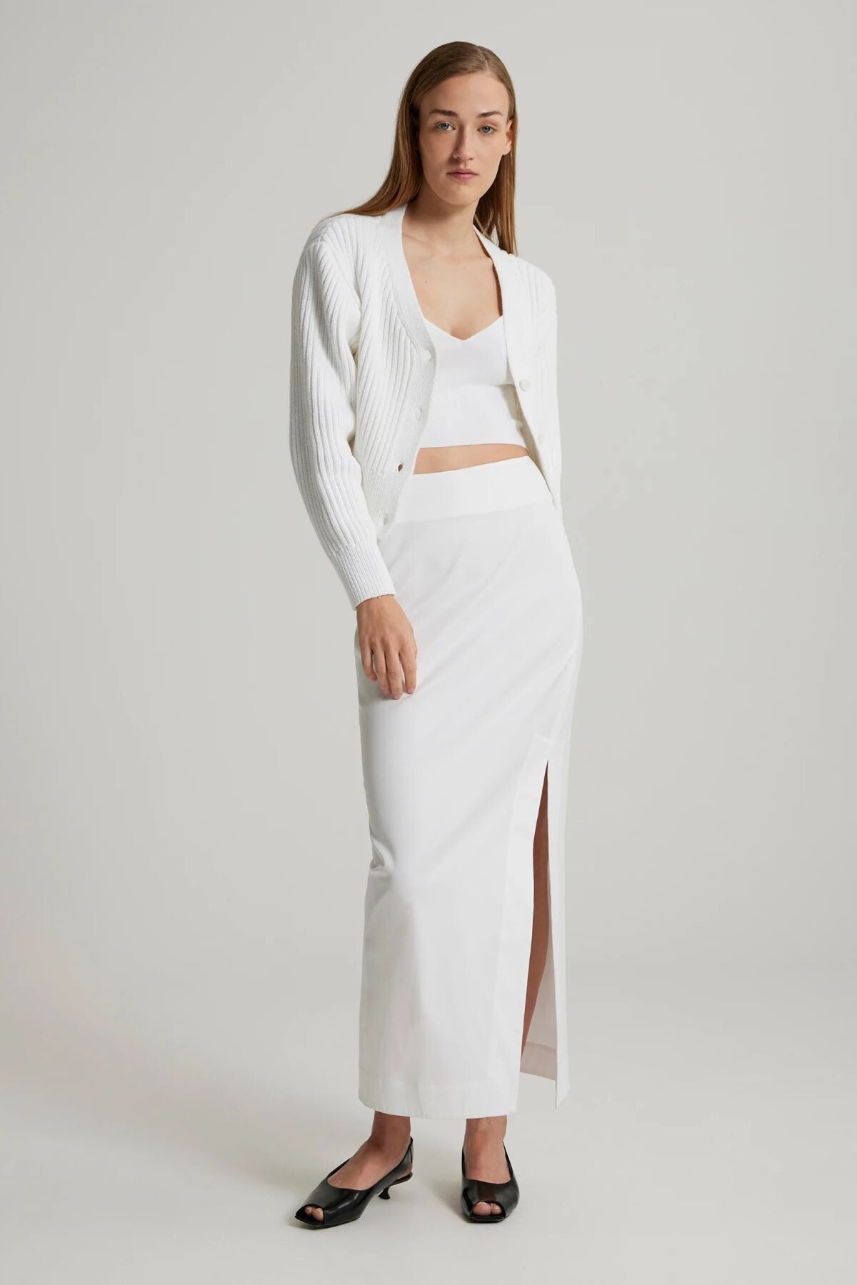 White on sale midi cardigan