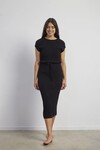 COTTON RIB TO RIB DRESS (BLACK)