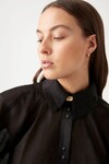 PALM PUFF SLEEVE SHIRT (BLACK)