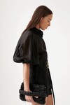 PALM PUFF SLEEVE SHIRT (BLACK)