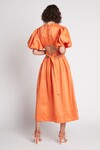 COSETTE TIE BACK MIDI DRESS (ORANGE)