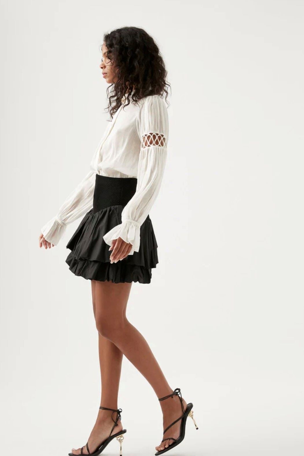 AUGUSTE FRILL CUFF BLOUSE (IVORY)- AJE. SUMMER 23 Boxing Day Sale