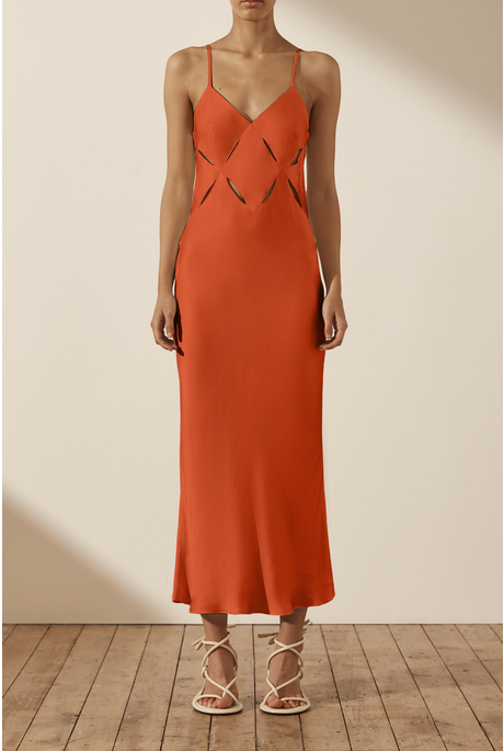 MILO CUT OUT SLIT MIDI DRESS (HIBISCUS)