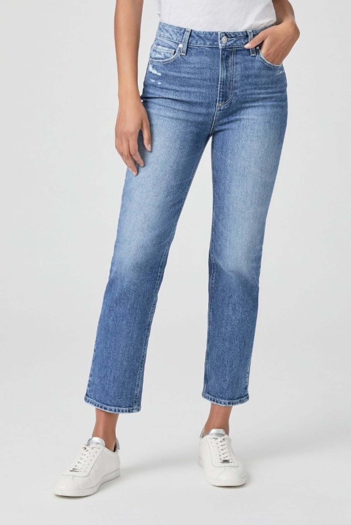 High waist straight leg ankle outlet jeans