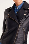 SMITH LEATHER BIKER JACKET (NAVY)