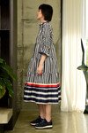 WATCH OUT FOR THE RUFFLE DRESS (NAVY STRIPE)