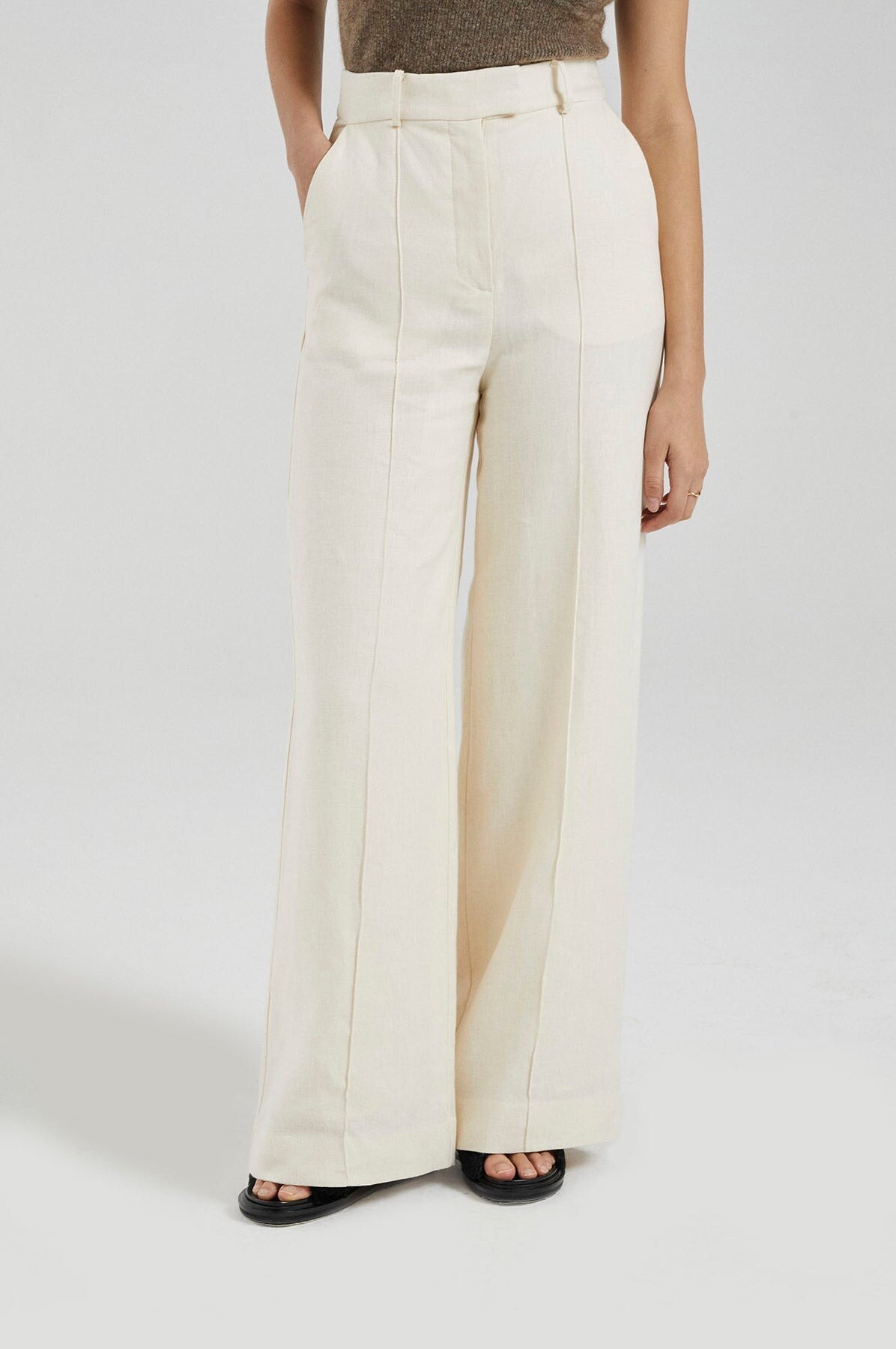 Ivory wide outlet leg pants