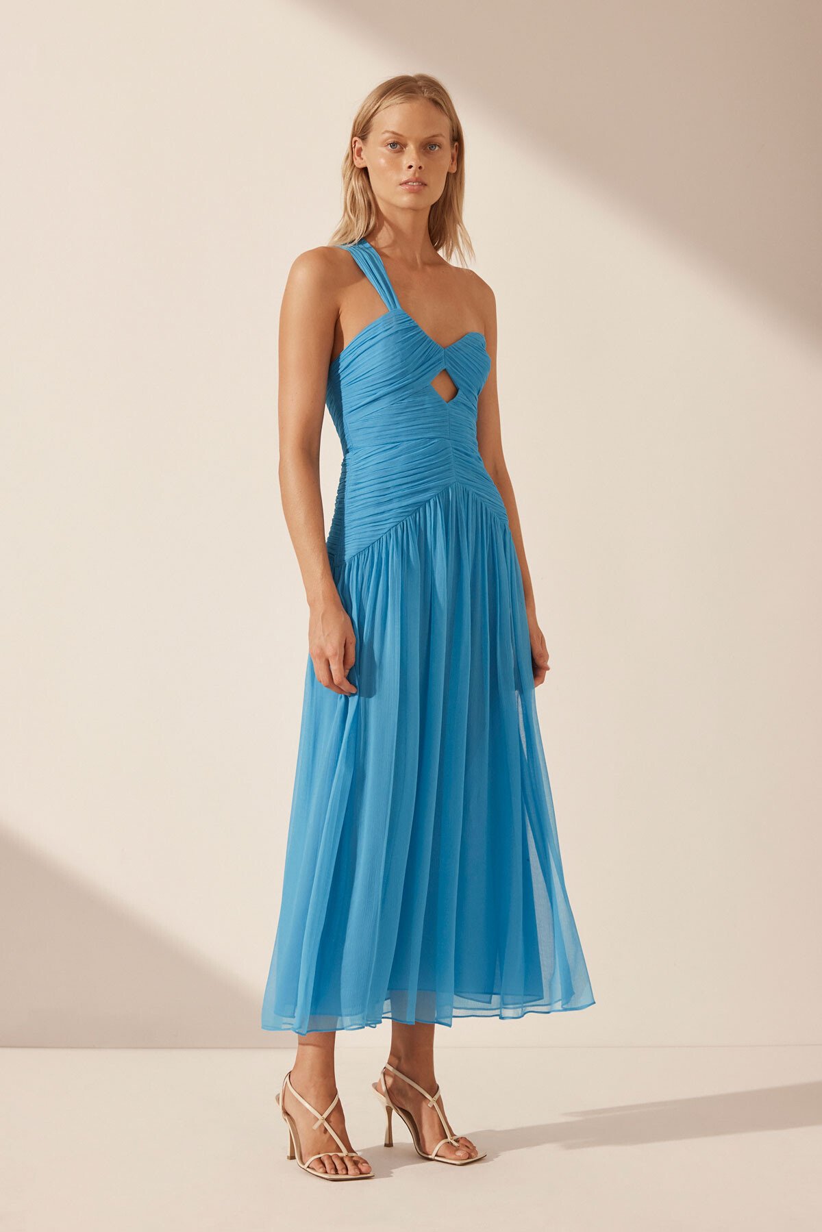 One shoulder hotsell tulle midi dress