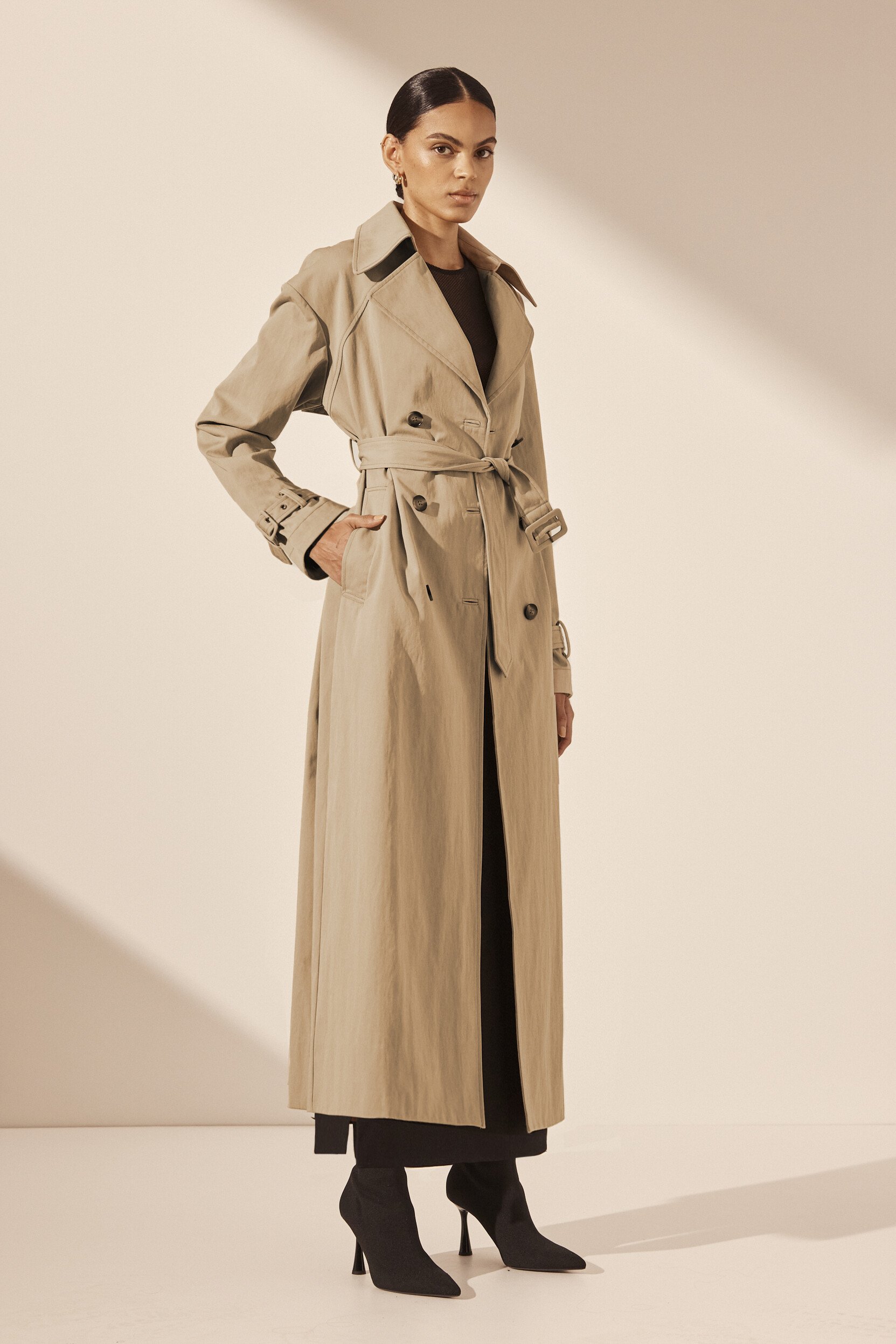 KAI TRENCH COAT KHAKI BEIGE SHONA JOY AUTUMN 24