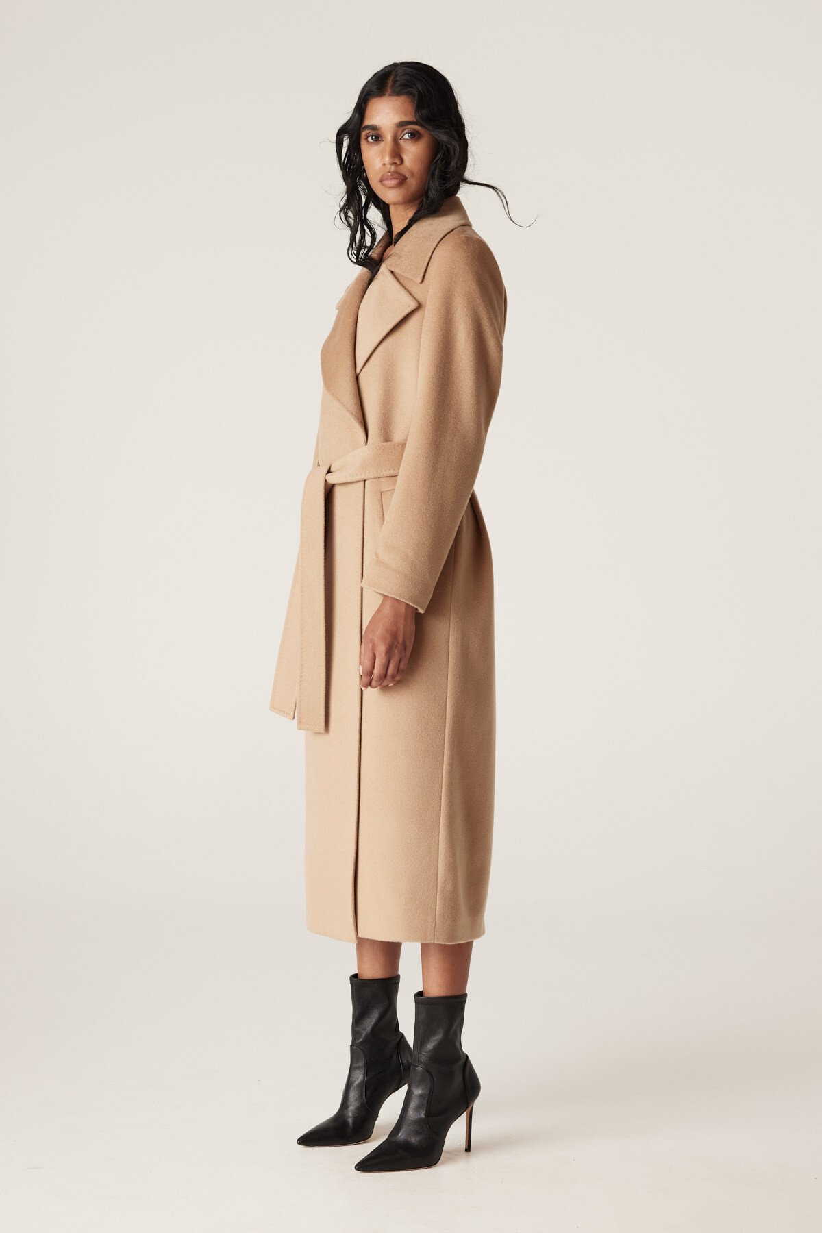 EVANS WOOL COAT CAMEL CABLE MELBOURNE AUTUMN 24