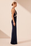 CAMILLE CROSS BACK MAXI DRESS (DEEP MIDNIGHT/IVORY)