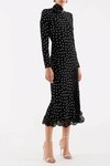 CELYN MIDI DRESS (BLACK/WHITE POLKA)