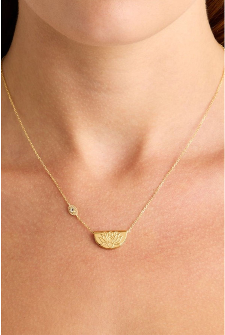 EYE OF PIECE LOTUS NECKLACE (18K GOLD VERMEIL)